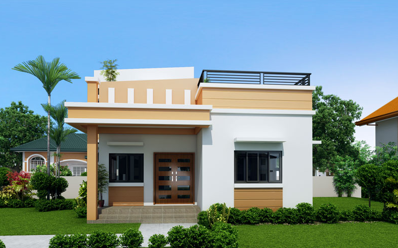 Mẫu nhà mái thái 1 tầng nông thôn đơn giản, ấn tượng