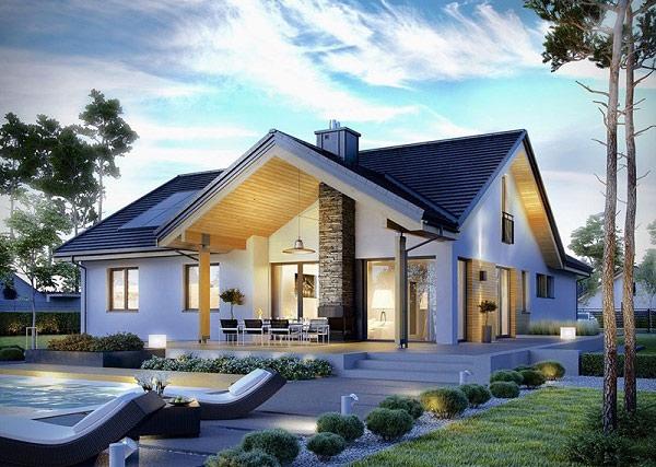 Mẫu nhà phố 1 tầng 3 phòng ngủ hiện đại