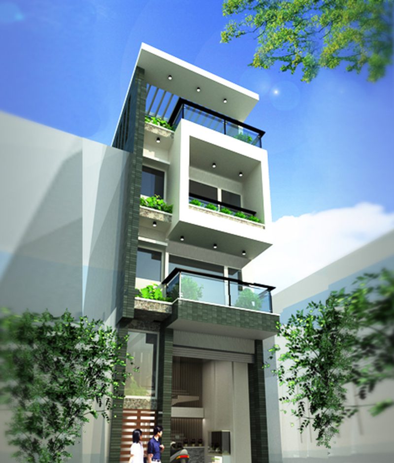 Mặt tiền nhà phố 5m 4 tầng