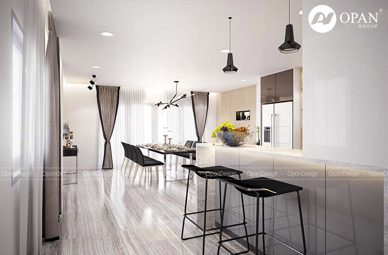 Mẫu thiết kế phòng bếp cho biệt thự