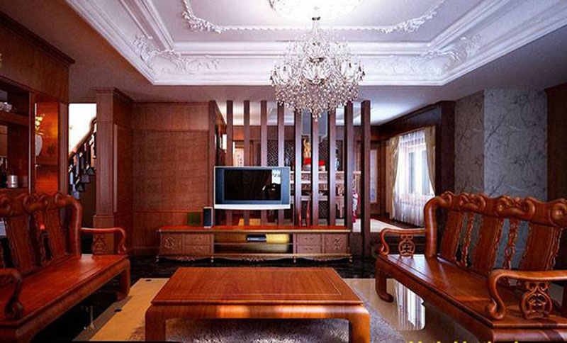 Thiết kế nội thất phòng khách bằng gỗ