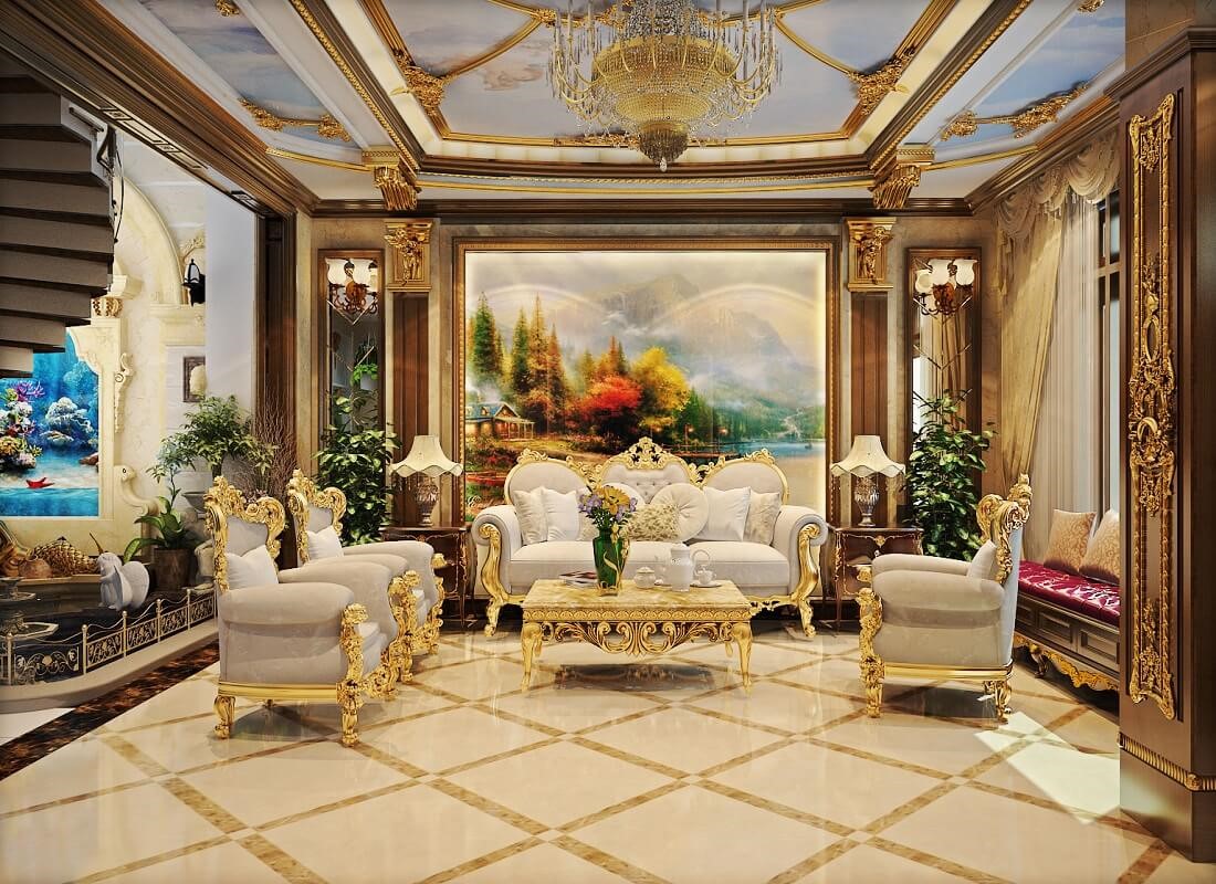 BẢNG BÁO GIÁ THIẾT KẾ NỘI THẤT BIỆT THỰ TÂN CỔ ĐIỂN