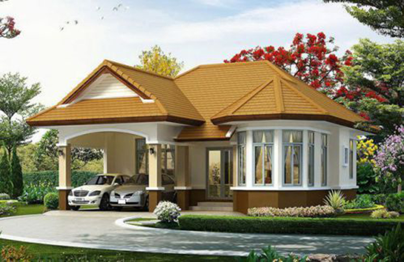 Thiết kế Biệt thự nhà vườn 1 tầng mái thái