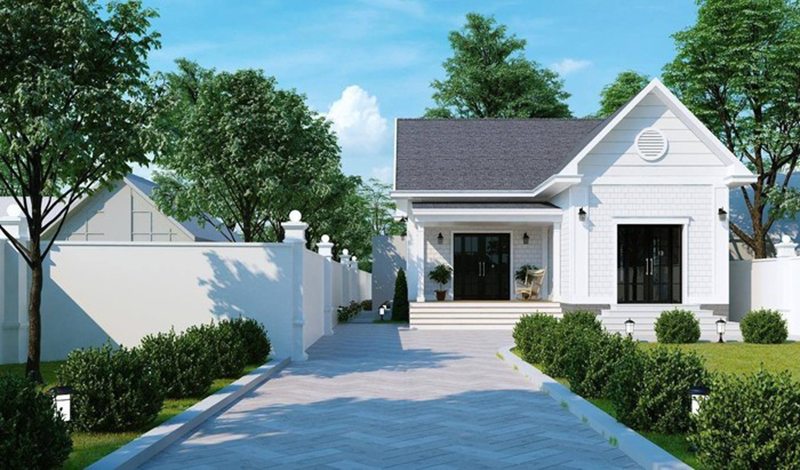 Mẫu thiết kế nhà cấp 4 giá 200 triệu dạng chữ L thoáng mát