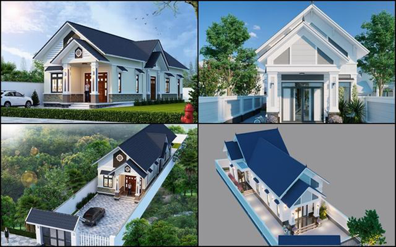 Thiết kế nhà cấp 4 chữ l mái thái đẹp
