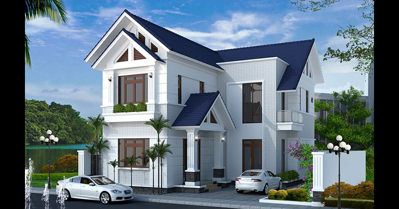 Mẫu nhà 2 tầng chữ L