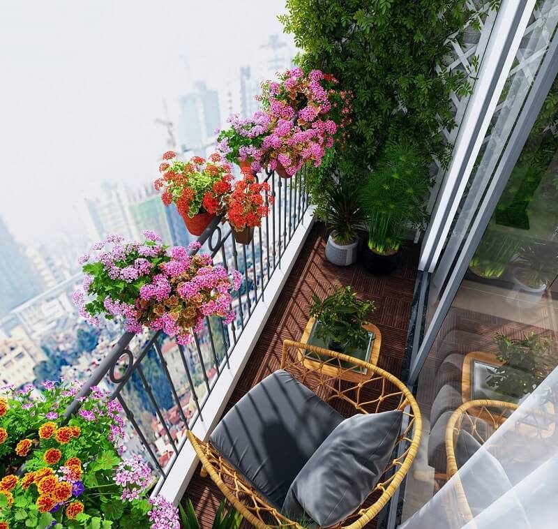 Thiết kế ban công nhà chung cư đẹp tự nhiên