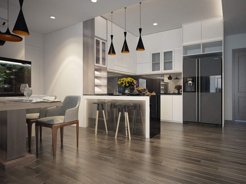 Chung cư 70m2 2 phòng ngủ trẻ trung hiện đại