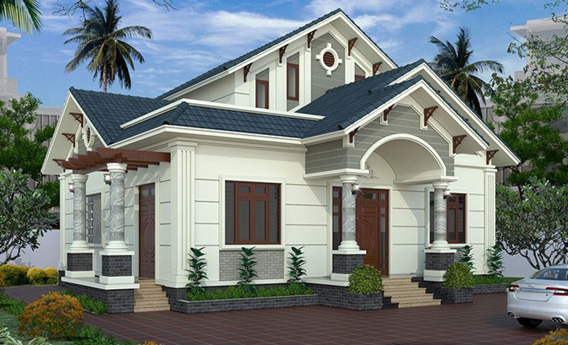 Nhà cấp 4 mái Thái có hành lang