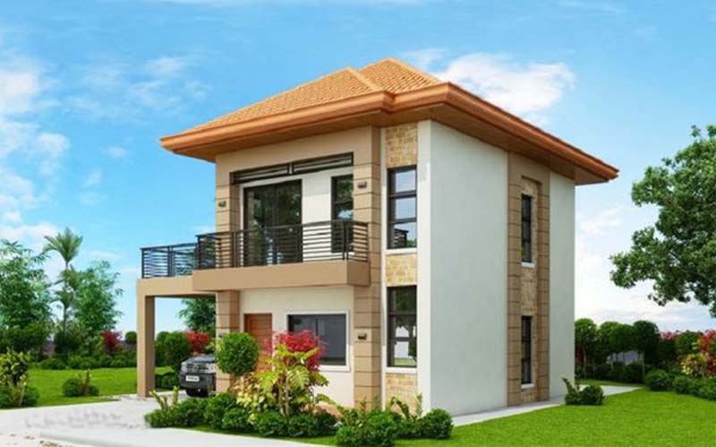 Nhà 2 tầng mái thái đơn giản, giá rẻ 500 triệu