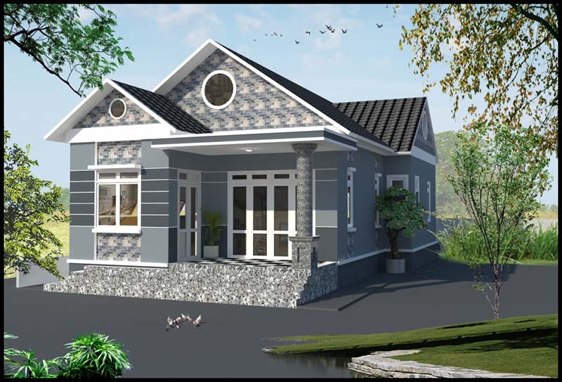 Thiết kế nhà vườn cấp 4 mái thái nông thôn hiện đại