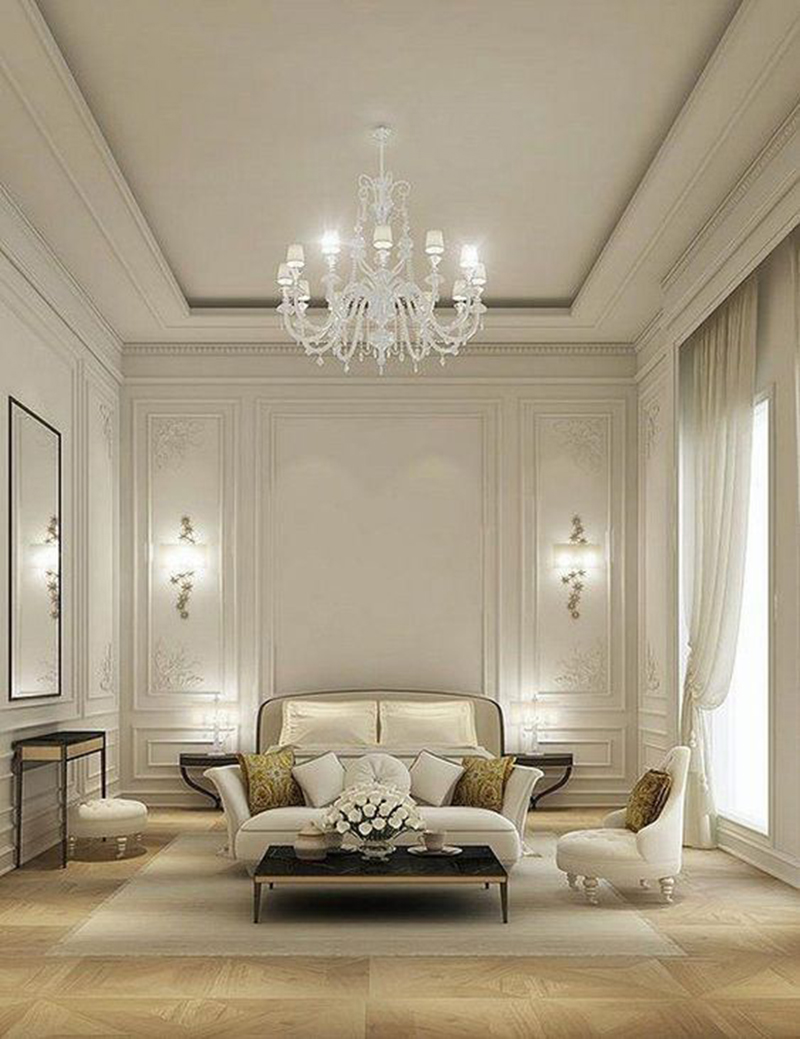 Hoa văn và họa tiết khi trang trí phòng khách tân cổ điển