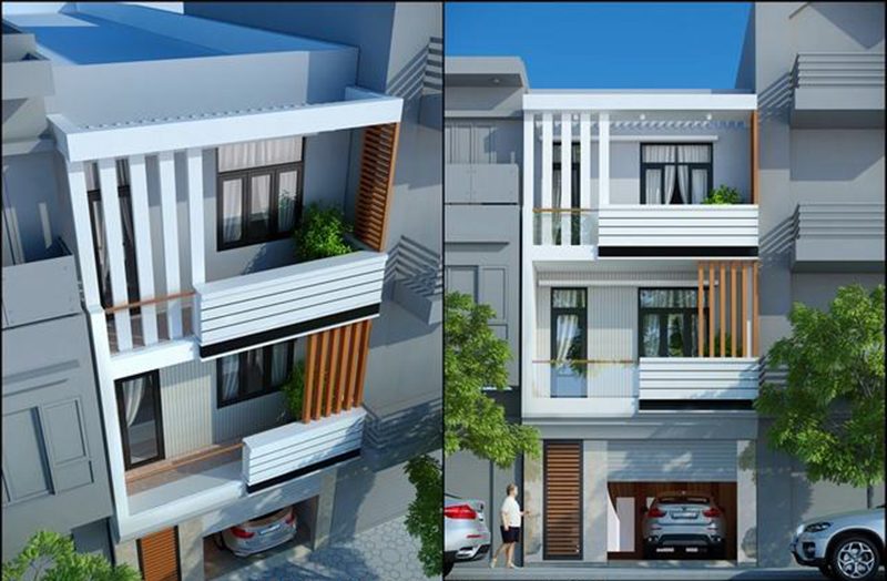 Nhà mặt phố có lan can