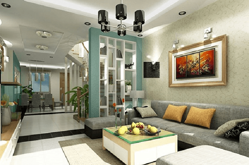 Thiết kế phòng khách liền với bếp