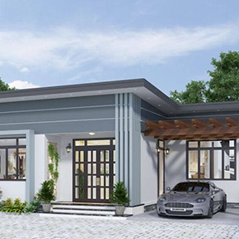 Hiện đại với nhà cấp 4 mái bằng