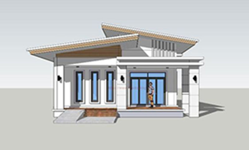 Lạ mắt với nhà cấp 4 mái lệch