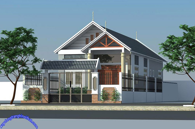 Nhà cấp 4 mái Thái lợp mái tôn