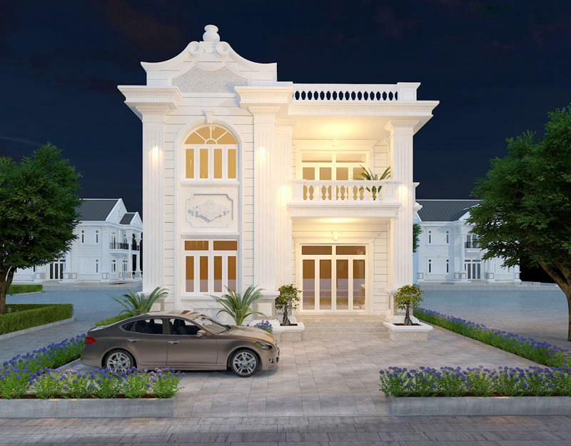 Mẫu nhà 2 tầng tân cổ điển