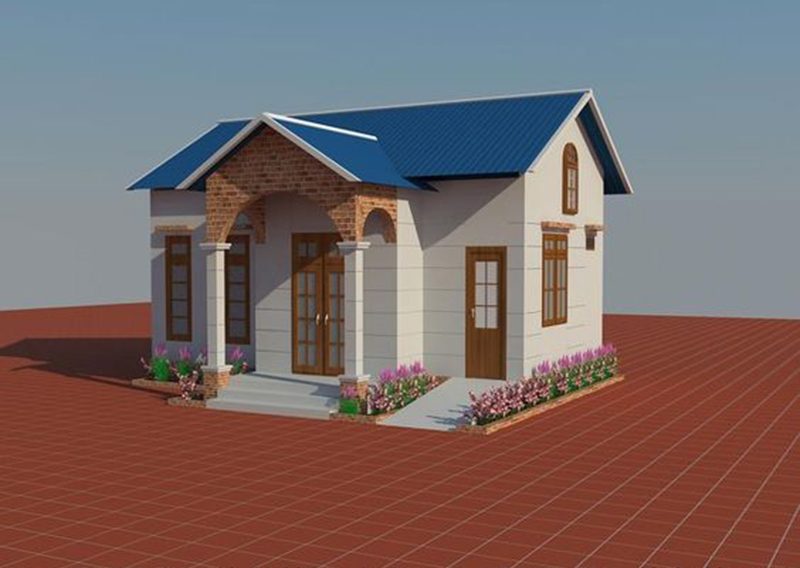 Mẫu nhà cấp 4 đơn giản mái tôn 150 triệu đồng
