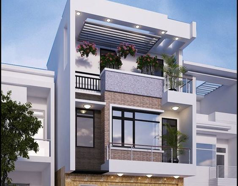 Mẫu nhà ống 1 tầng 1 tum