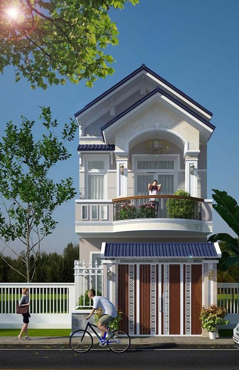 Mẫu nhà ống 2 tầng đẹp mặt tiền 4m