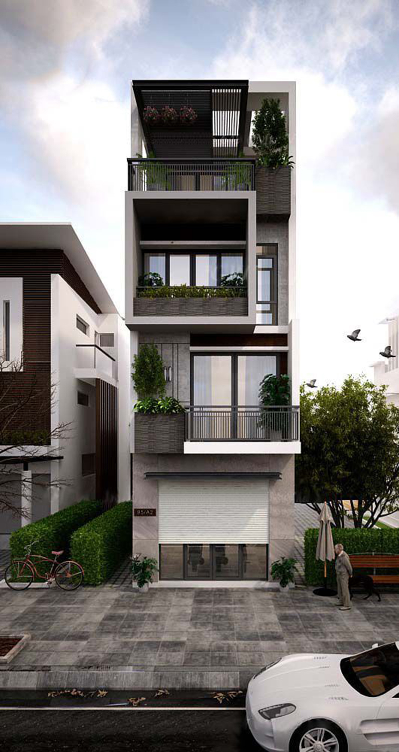 Mẫu nhà phố thiết kế 4 tầng hiện đại