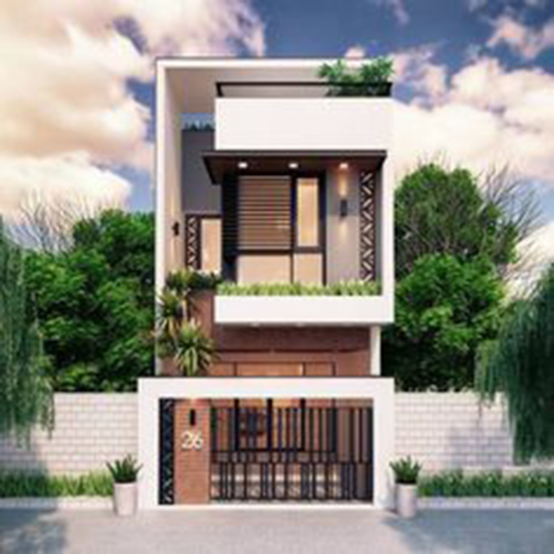 Mẫu thiết kế nhà phố mái bằng