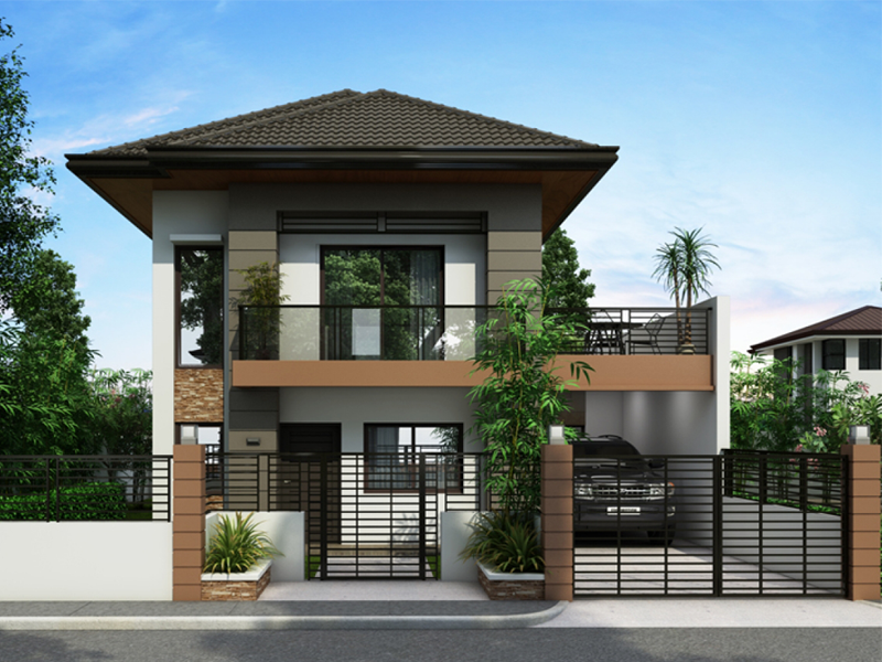 Nhà vuông 2 tầng mái thái