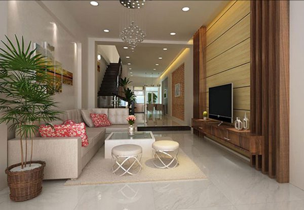 Mẫu thiết kế phòng khách nhà ống 5m