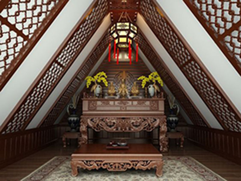 Ấn tượng với phòng thờ phong cách cổ điển