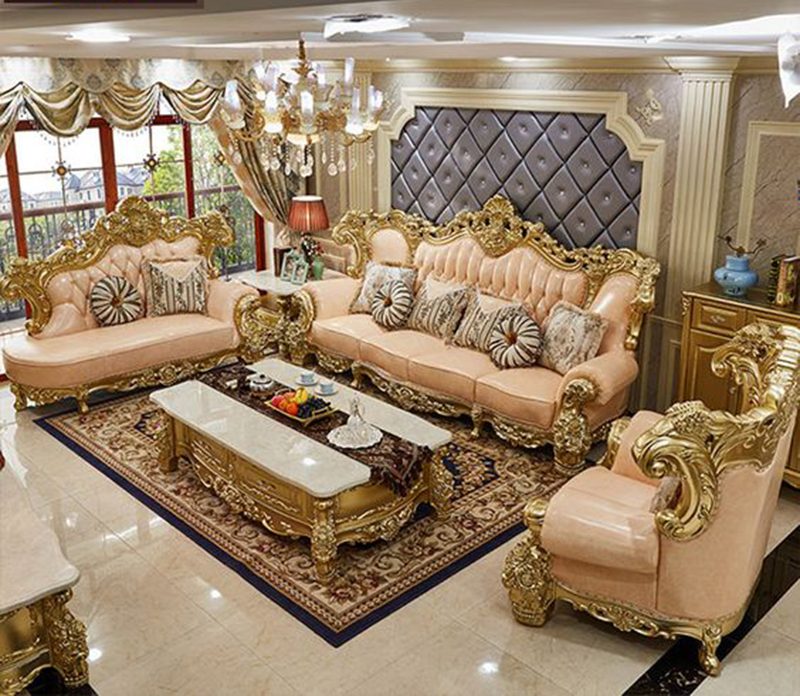 Phòng khách biệt thự theo phong cách cổ điển