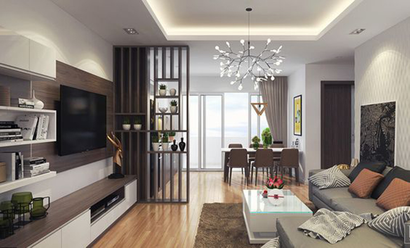 Thiết kế căn hộ với phòng khách rộng rãi