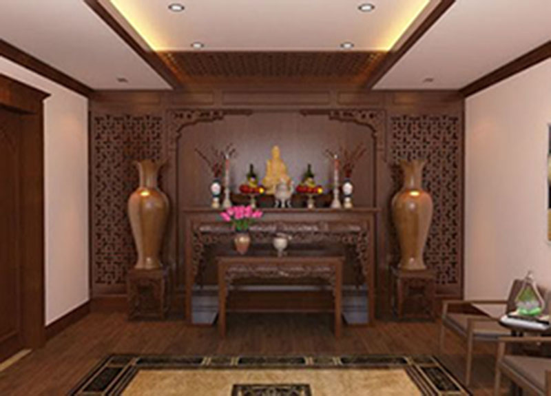 Sự trang nghiêm trong thiết kế phòng thờ