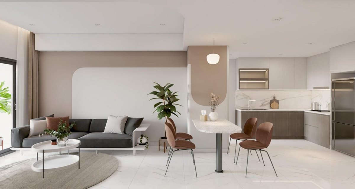 Thiết kế căn hộ chung cư 60m2 2 phòng ngủ độc đáo và ấn tượng #25 Thiết kế căn hộ chung cư 60m2 2 phòng ngủ độc đáo và ấn tượng