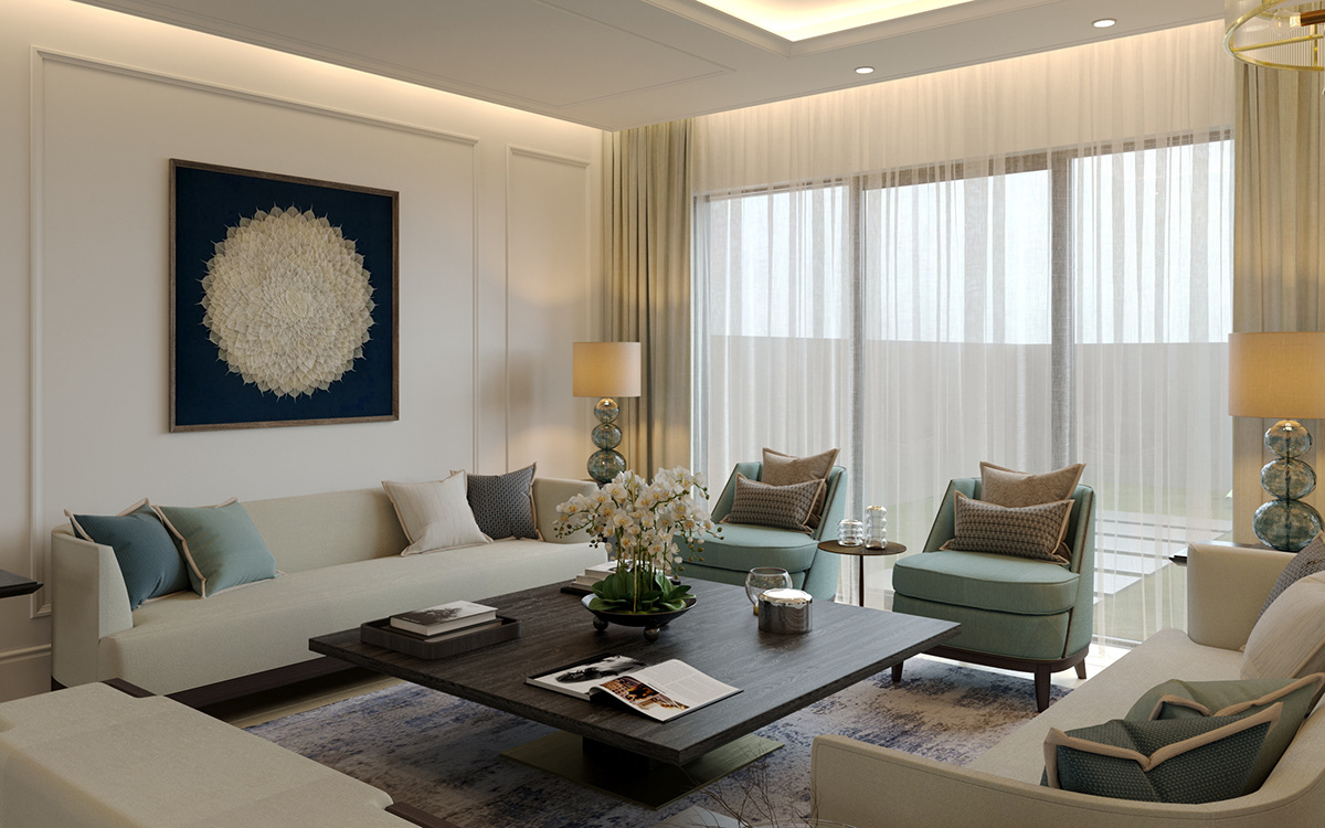 Thiết kế nội thất phòng khách tân cổ điển