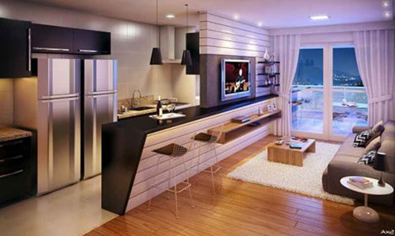 Tận dụng không gian phía sau ghế sofa