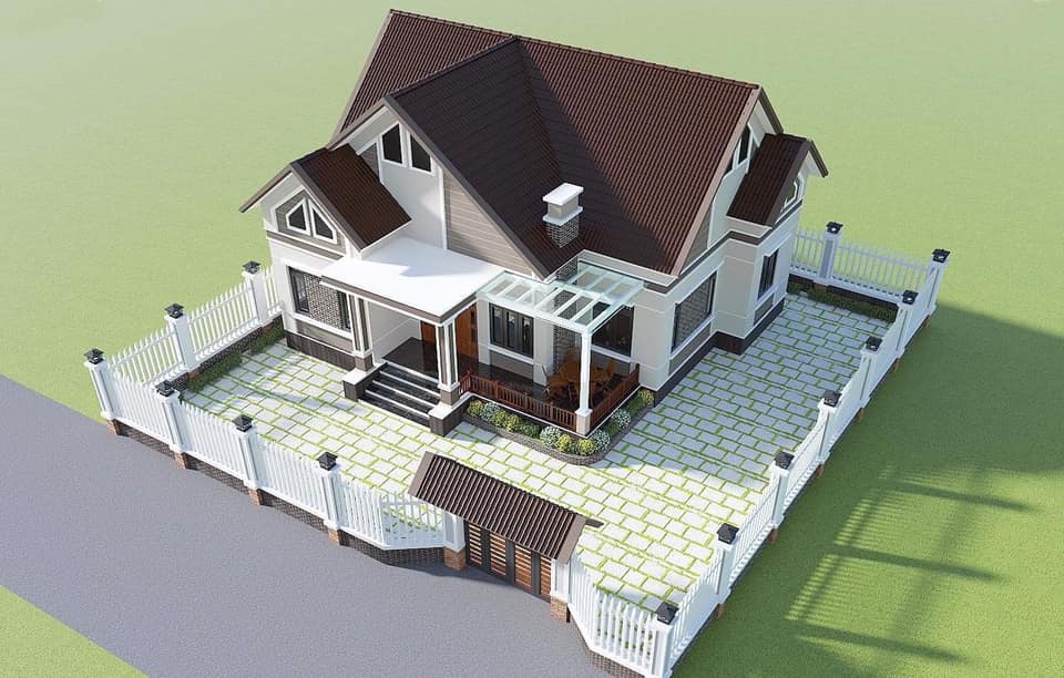 xây nhà 2 tầng 300 triệu ở nông thôn