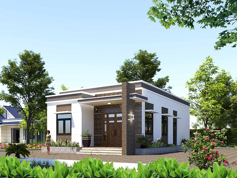 Mẫu nhà cấp 4 đẹp 3 phòng ngủ