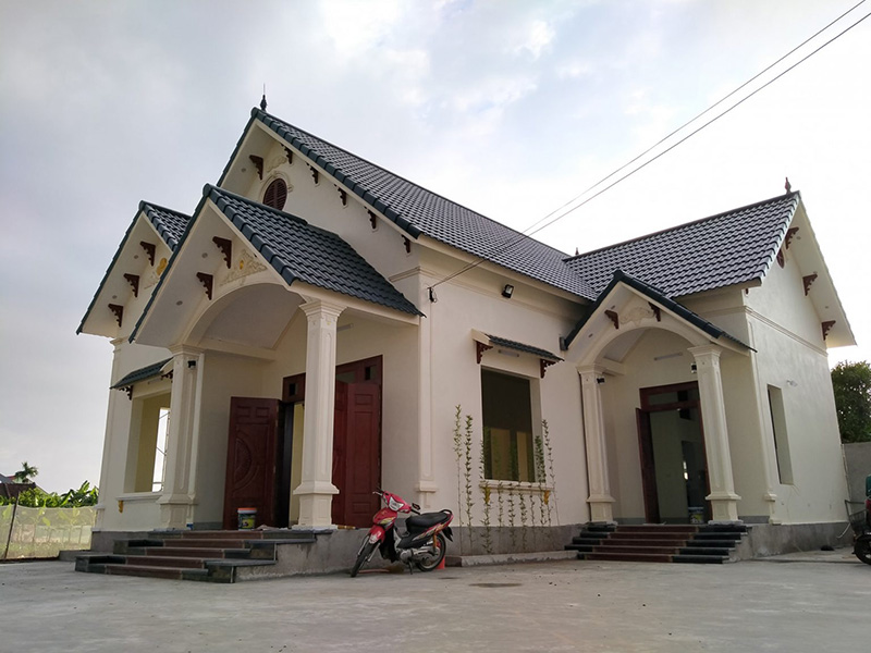 Mẫu nhà cấp 4 đẹp hình chữ L