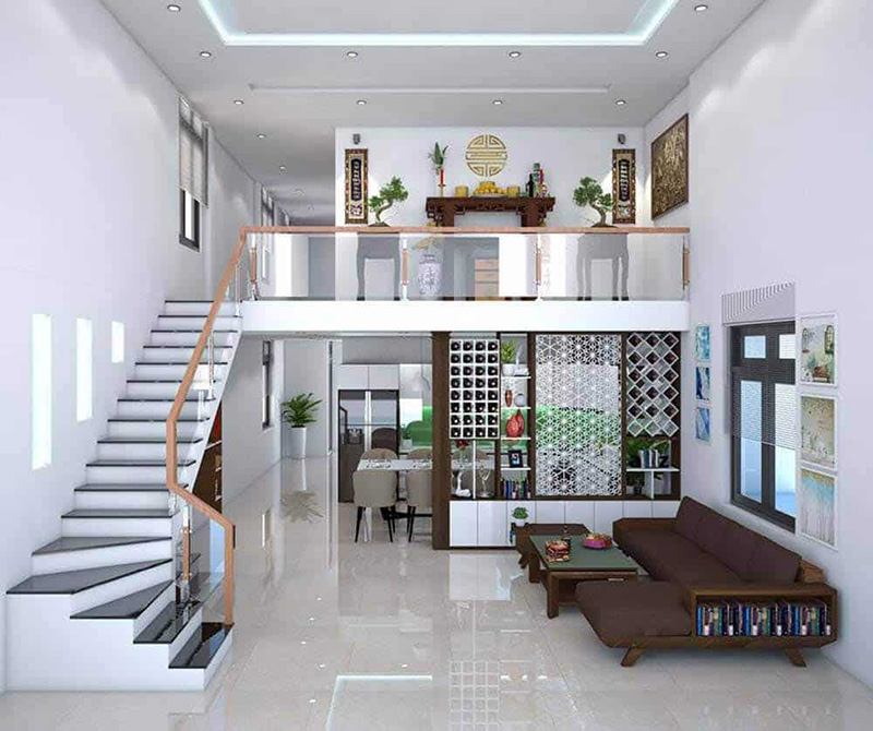 Mẫu nhà cấp 4 đẹp có gác lửng