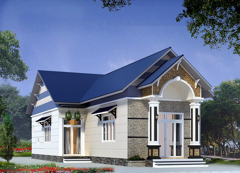 Mẫu nhà cấp 4 đẹp mái thái