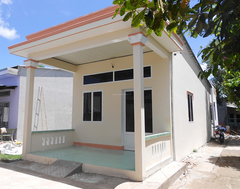 Mẫu nhà cấp 4 mái bằng 2 phòng ngủ