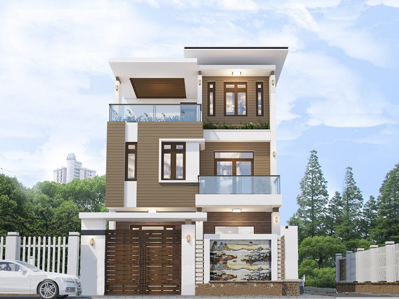 Nhà phố 2 mặt tiền 3 tầng hiện đại
