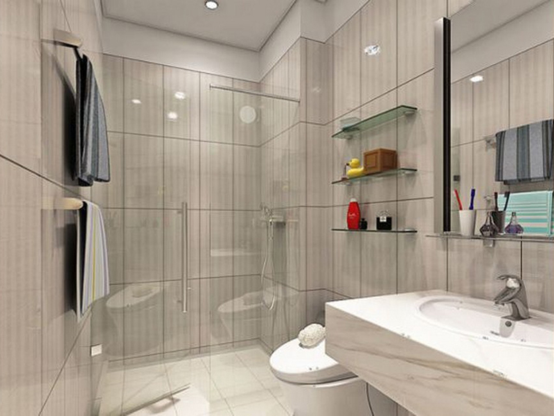 Thiết kế phòng tắm nhà cấp 4 mái thái chữ L
