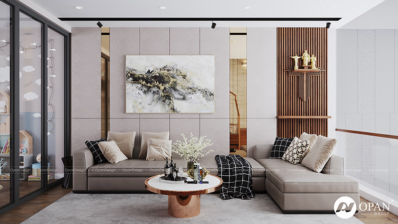 Thiết kế nội thất căn hộ anh Trung Viên phòng khách