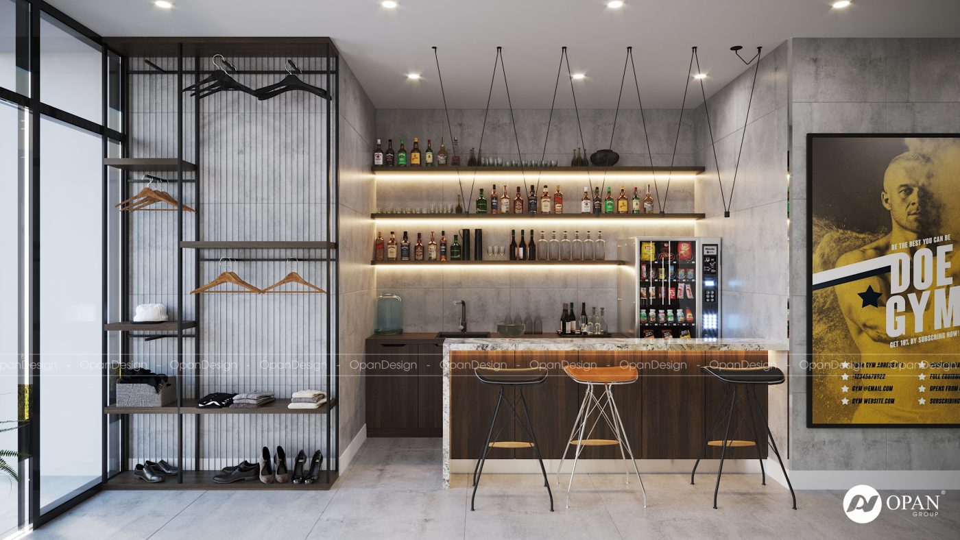 Thiết kế tủ bếp kết hợp với quầy bar mini
